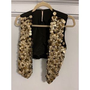 Free People Gold Coin Vest